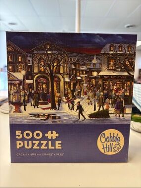 Cobb Hill by New Balance 500-Piece Winter Town Puzzle - Blue, Brown, White
